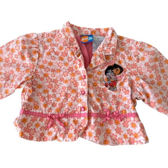Nick Jr. Other - 00s Y2K Dora The Explorer 4T Pink Floral Jacket Blazer Button Up Kid Core Rero